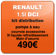 RENAULT 1.5l DCI kit distribution pompe à eau   courroie accessoires 5l liquide refroidissement Main d’oeuvre 490€