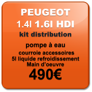 PEUGEOT 1.4l 1.6l HDI kit distribution pompe à eau   courroie accessoires 5l liquide refroidissement Main d’oeuvre 490€